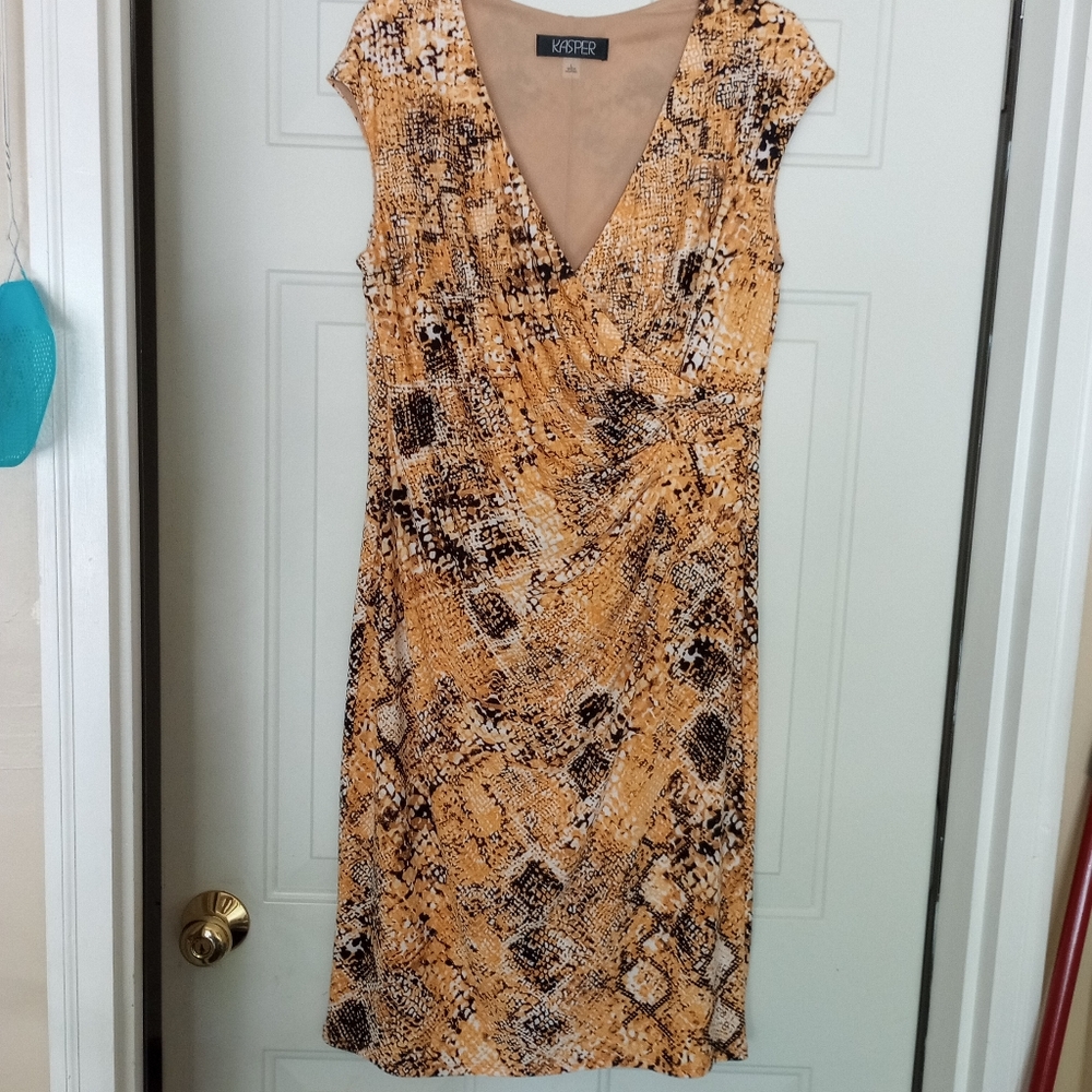 Sleeveless V-Neck Jersey Knit Wrap Dress
